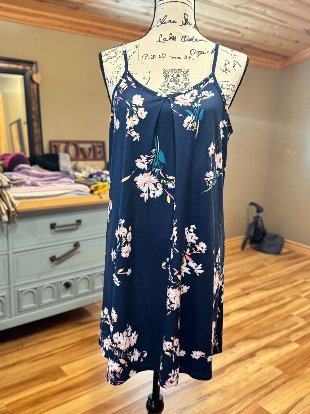 Floral Navy Slip Dress - Women's Nightwear